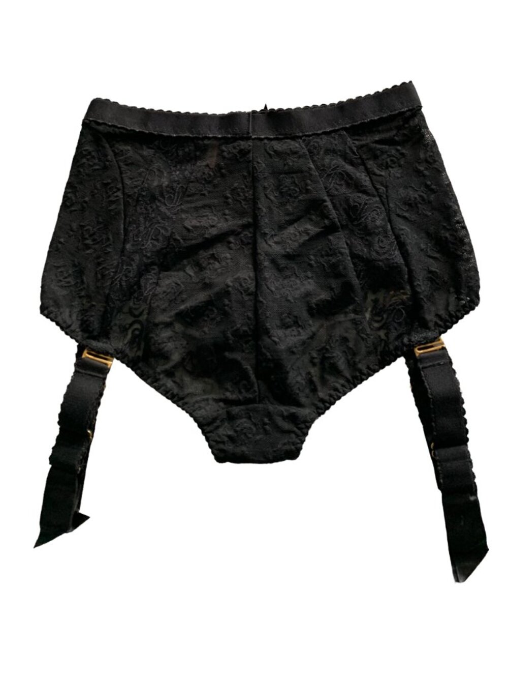 NWOT AGENT PROVOCATEUR Mercy Black Lace High Waisted Suspender Brief Sz 1 - Picture 8 of 10